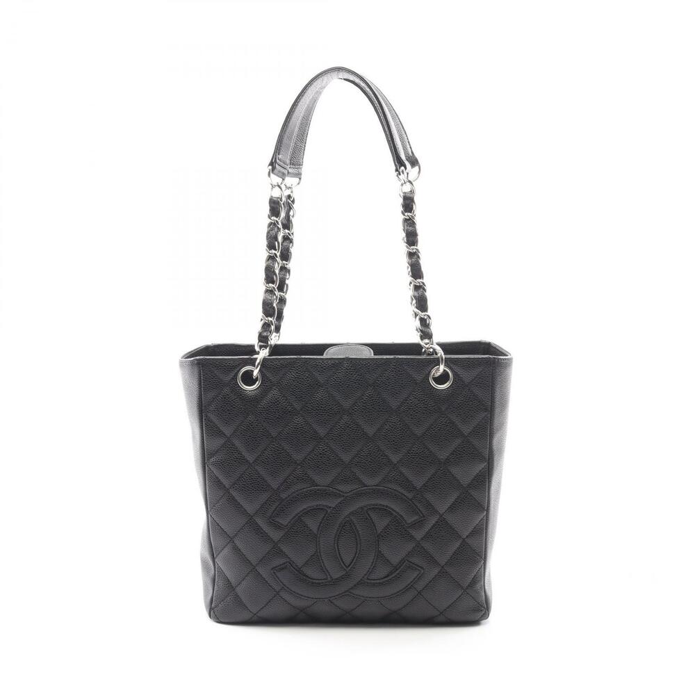 Chanel Matelasse PST Tote Bag Leather Calfskin Cowhide Black